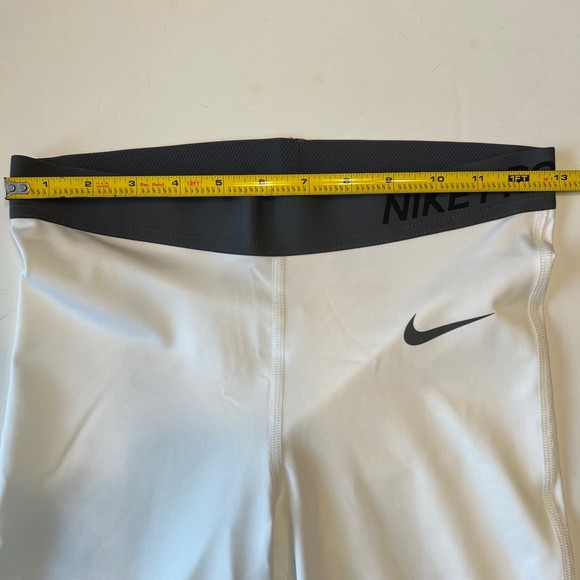 NEW Nike Pro Compression Pants Women's Medium White Gray Gym Training Stretch - Picture 5 of 6